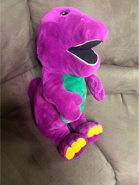 VINTAGE BARNEY PURPLE DINOSAUR 22" PLUSH STUFFED ANIMAL PBS KIDS